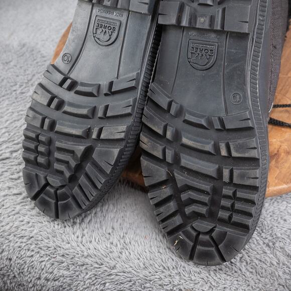 SOREL Black Nylon and Rubber Winter Boots Faux Fur Trimmed Felt Liners Womens 10 - Picture 7 of 8